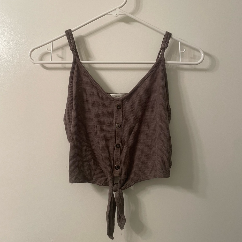 Military Button Tie Tank Top